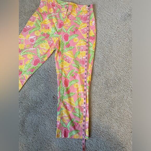 Lilly Pulitzer Womens Sz 2 Vintage Summer Coastal Tropical Straight Ankle Pants - Picture 10 of 11